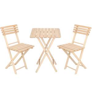 Springos wooden balcony set with two chairs and a table, perfect for small balconies - Garden Set