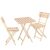Springos folding wooden balcony set, table and chairs