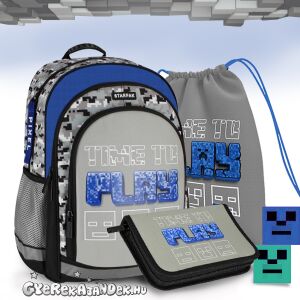 Starpak Gamer Hátizsák Szett - Play Time hátizsákkal, tolltartóval és tornazsákkal - Starpak