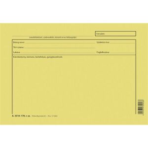 Patria Nyomda - Gyógykezelési Lap - A/5 - Karton 123212026 - Patria