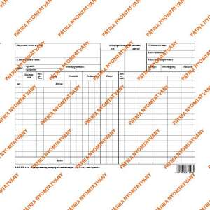 Készletnyilvántartó lap mennyiségi adatokkal, A/4 fekvő - Patria