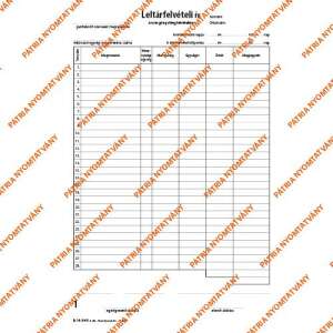 Leltárfelvételi ív áru és göngyöleg felvételére 50x3 lapos tömb A/4 álló, leltár, áru, göngyöleg, felvétel, 50x3, A/4, álló, üres sablon - Patria