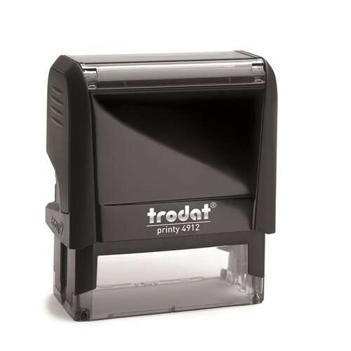 Trodat Printy 4912 önbeálló bélyegző, szürke, kék párnázattal