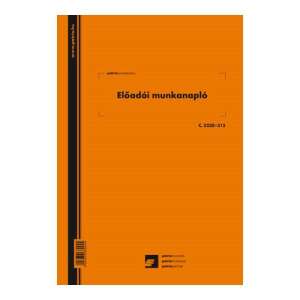 Előadói munkanapló, 20 lapos, A/4 álló, narancssárga borító - Patria