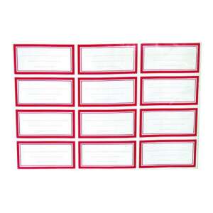 16 darabos piros keretes füzetcímke, öntapadós, tökéletes a füzetek rendezéséhez - Füzetcímke