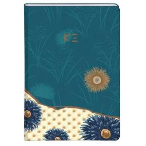 Clairefontaine K3 Kenzo A/5 jegyzetfüzet, 80 oldal, keményfedeles, vonalas, vegyes színek, türkiz és fehér virágmintás - Napló