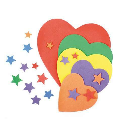 5 szett színes hab szív különböző méretben, tökéletes kézműveskedéshez és dekorációhoz