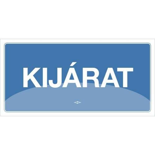 Kék Kijárat tábla 10x20 cm