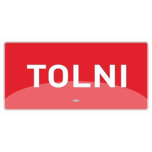 Tolóajtó Információs Matrica - Tolni - Piros - 10x20 cm