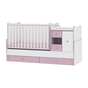Lorelli MiniMax ringatható kombi Kiságy #fehér-rózsaszín 60x120cm 30314169