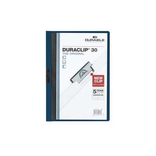 Durable Duraclip 300 A4 mappa, sötétkék, 30 lapos kapacitás, klippel, az eredeti