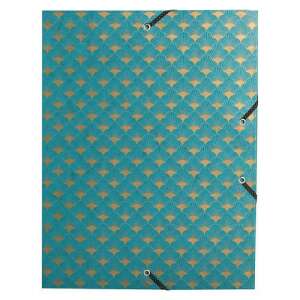 Exacompta NeoDeco A4 mappa 40 mm gerinccel, türkiz színű arany mintával - Füzetbox