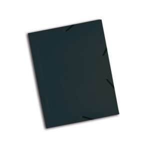 Fekete A/4 Exacompta Opaque PP mappa 3 szárnyal és 2 gumiszalaggal - Iratrendezés