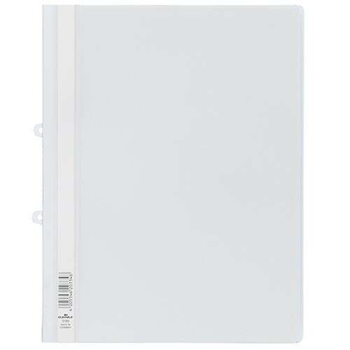 Fehér A/4 PVC mappa extra széles gyűrűkkel, Durable, átlátszó előlappal