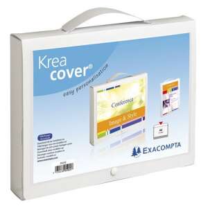 Exacompta Krea Cover A4 mappa 40 mm gerinccel, fehér, 1 rekeszes - Pólyás dosszié