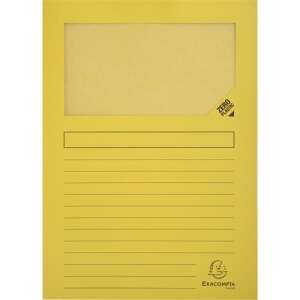 Sárga A4-es Exacompta iratgyűjtő ablakkal, nulla műanyag, vonalas, dokumentumokhoz - Pólyás dosszié