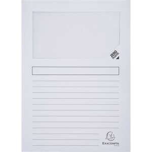 Exacompta A4 fehér iratgyűjtő ablakkal, 120g, műanyagmentes - Pólyás dosszié
