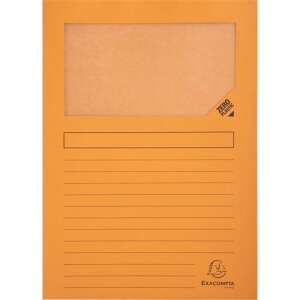 Exacompta A4 mappa ablakkal, narancssárga, 120g, műanyagmentes, FSC tanúsított - Pólyás dosszié