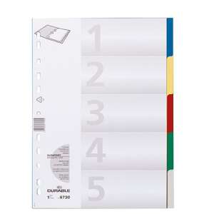 Durable 6730 A4 5 részes színes PP index elválasztó - Durable