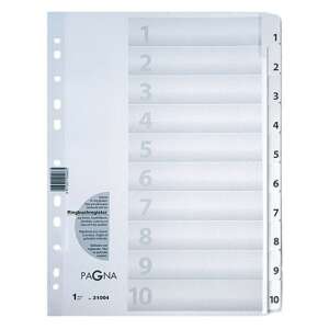 Durable Pagna A4 10 részes fehér elválasztó fülek gyűrűs mappákhoz - Durable