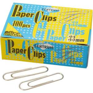 Centrum Irodai Kapcsok - Nikkelezett - 33 mm - 100 db