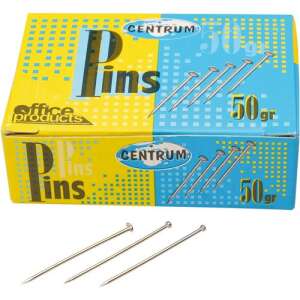 Centrum 50g Pack mit vernickelten Stecknadeln, Bürobedarf - Bürobedarf