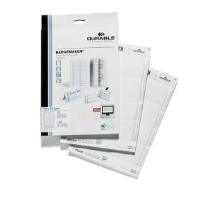 Wkładki do kartek wizytowych Durable Badgemaker, 60x90 mm, 8 szt./arkusz, wstępnie perforowane, format A4, łatwe do drukowania i cięcia - Opatrunek dodatkowy
