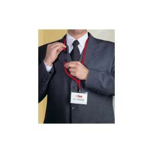 Piros Durable névkitűző textilszalag csíptetővel, 44 cm hosszú - Durable