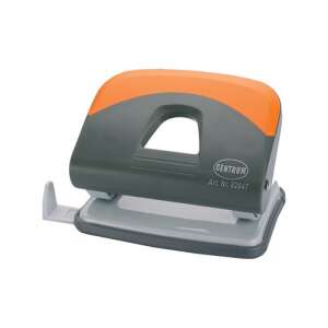 Centrum Ergonomiczny dziurkacz 25-kartkowy, szary i pomarańczowy, z koszem na ścinki i rozstawnikiem - Dziurkacz do papieru