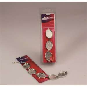 Pébéo ovális ródium bevonattal ellátott fém karkötő alap kreatív ékszerkészítéshez - Pebeo