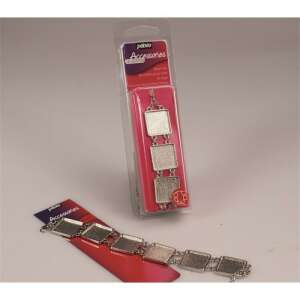 Pébéo négyzet alakú karkötő alap ékszerkészítéshez, ródium bevonattal, ezüst színű - Pebeo