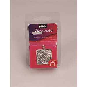 Pébéo négyzet alakú medálalap, 20x20mm, ródium bevonattal, nikkelmentes - Pebeo