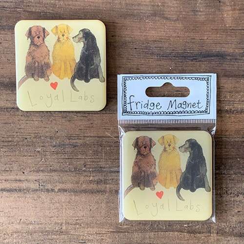 Hűtőmágnes három labrador kutyával, Loyal Labs