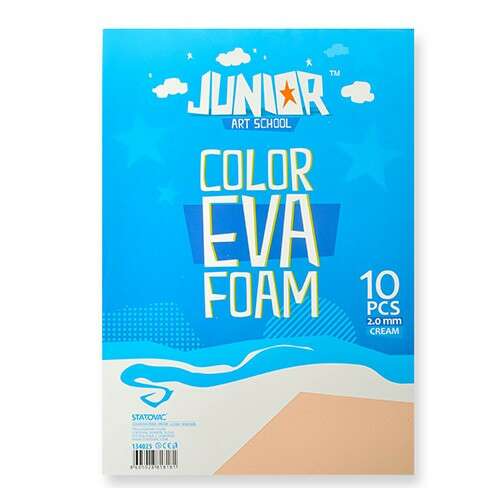 Junior Art School Színes Eva Hablap, 10 darab, 2.0 mm krém