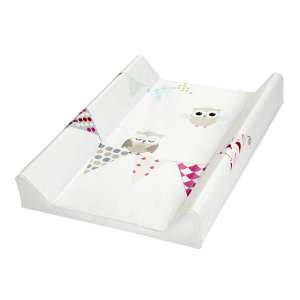 Klups merev Pelenkázó lap 50x80cm - Bagoly #rózsaszín-fehér