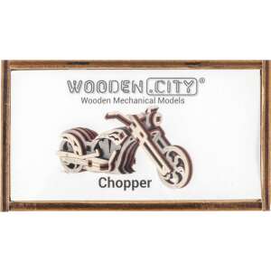 Puzzle 3D Chopper Wooden City, model mecanic din lemn - Puzzle 3D