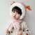 Pink plush deer hat and scarf set for kids, warm and soft winter accessory