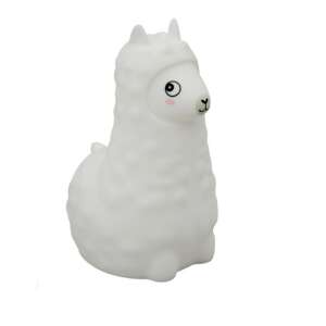 White silicone llama night light, L size, touch control, 7 color changing, perfect for kids room decor - Night Light, Projector