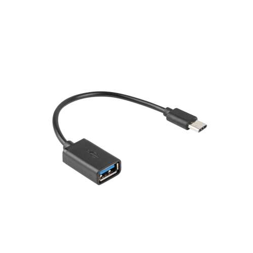 Kabel USB Lanberg AD-OTG-UC-01, 0,15 m, USB 2.0, USB A do USB C, czarny