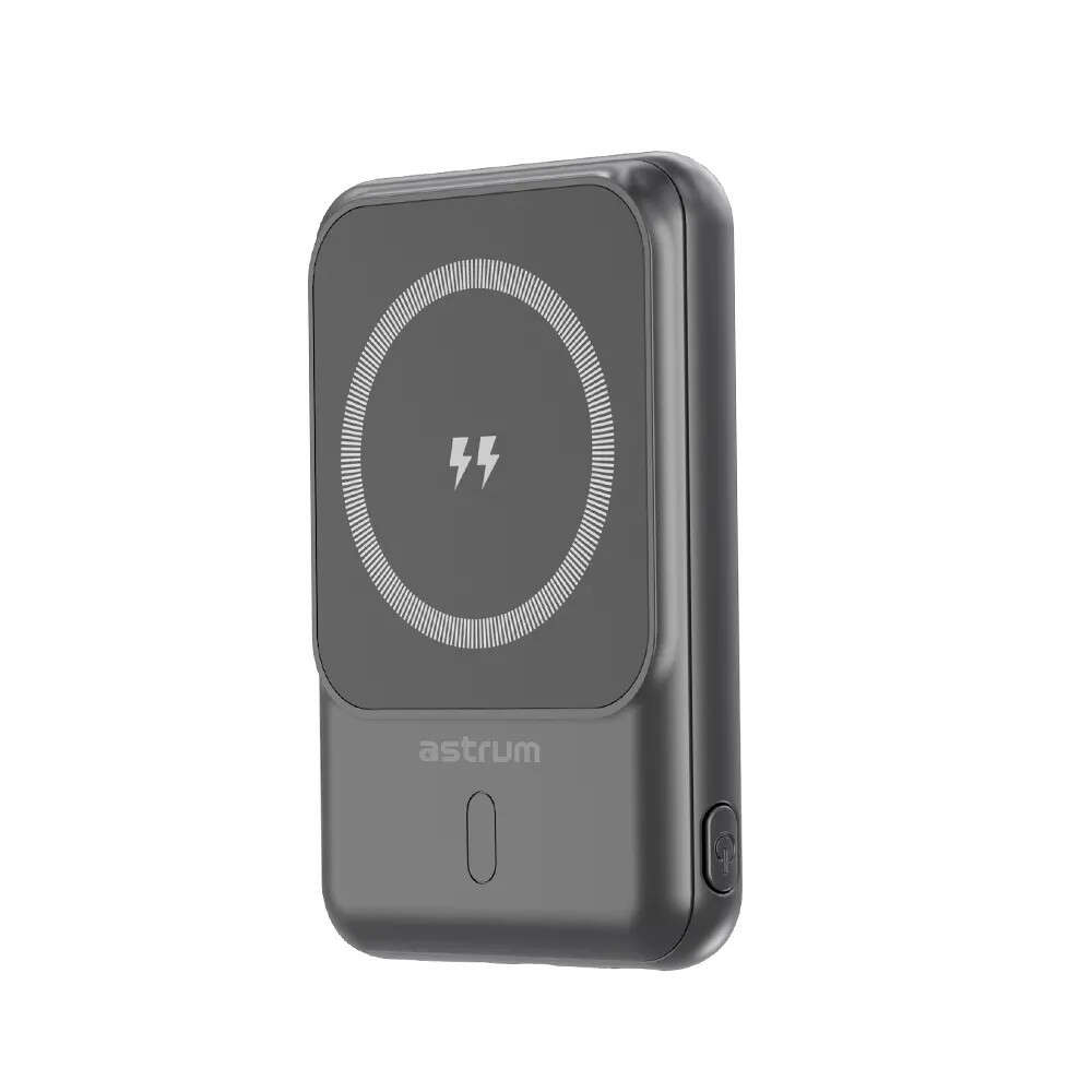 Astrum PB050 5000mAh negru cu încărcare rapidă power bank cu încărcare wireless, 2X Type-C (2.1A), celule li-polimer