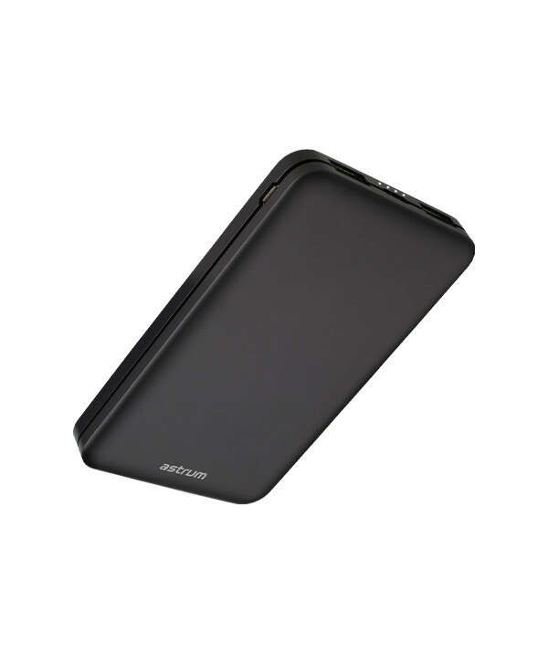 Astrum PB440 10000mAh încărcător rapid metal negru PD power bank 22,5W, 2X QC 3.0 USB-A, 1XUSB-C, cu celule li-polimer, indicator LED