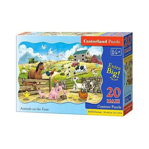 Castorland Puzzle 20 Maxi Állatok a farmon, 20 darabos kirakós játék 4 éves kortól - Castorland