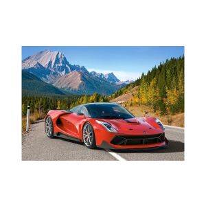 Červené športové auto na horskej ceste, obrázok puzzle - Castorland Puzzle