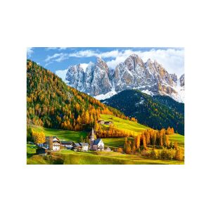 Kész Castorland 2000 darabos puzzle a Dolomitokbeli Szent Magdolna templomról - Castorland Puzzle