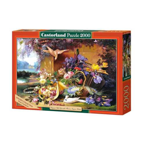 Castorland 2000 piece jigsaw puzzle, Elegant Still Life with Flowers by Eugene Bidau