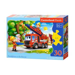 Castorland Puzzle 30 piese Pompierii la salvare, 4+ ani, puzzle contur - Puzzle 3D & Puzzle cu burete