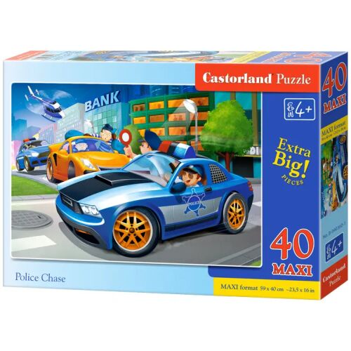 Close-up of Castorland 40-piece Maxi Puzzle - Police Chase theme