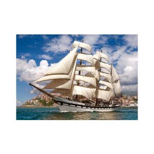 Completed Castorland 500-piece puzzle of a tall ship sailing - Puzzle
