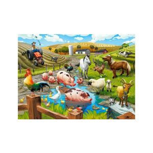 Castorland Życie na Farmie 70-elementowe puzzle z zwierzętami gospodarskimi i traktorem. - Castorland Puzzle