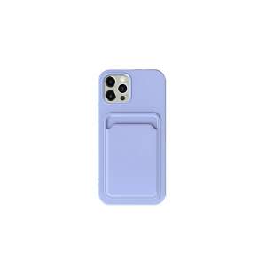 Lila TPU phone case with card holder for iPhone 15 Plus - XO
